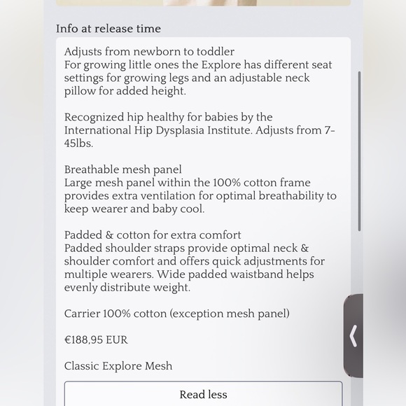 Tula Classic Explore Mesh Carrier in Blue Contellation - Picture 8 of 9